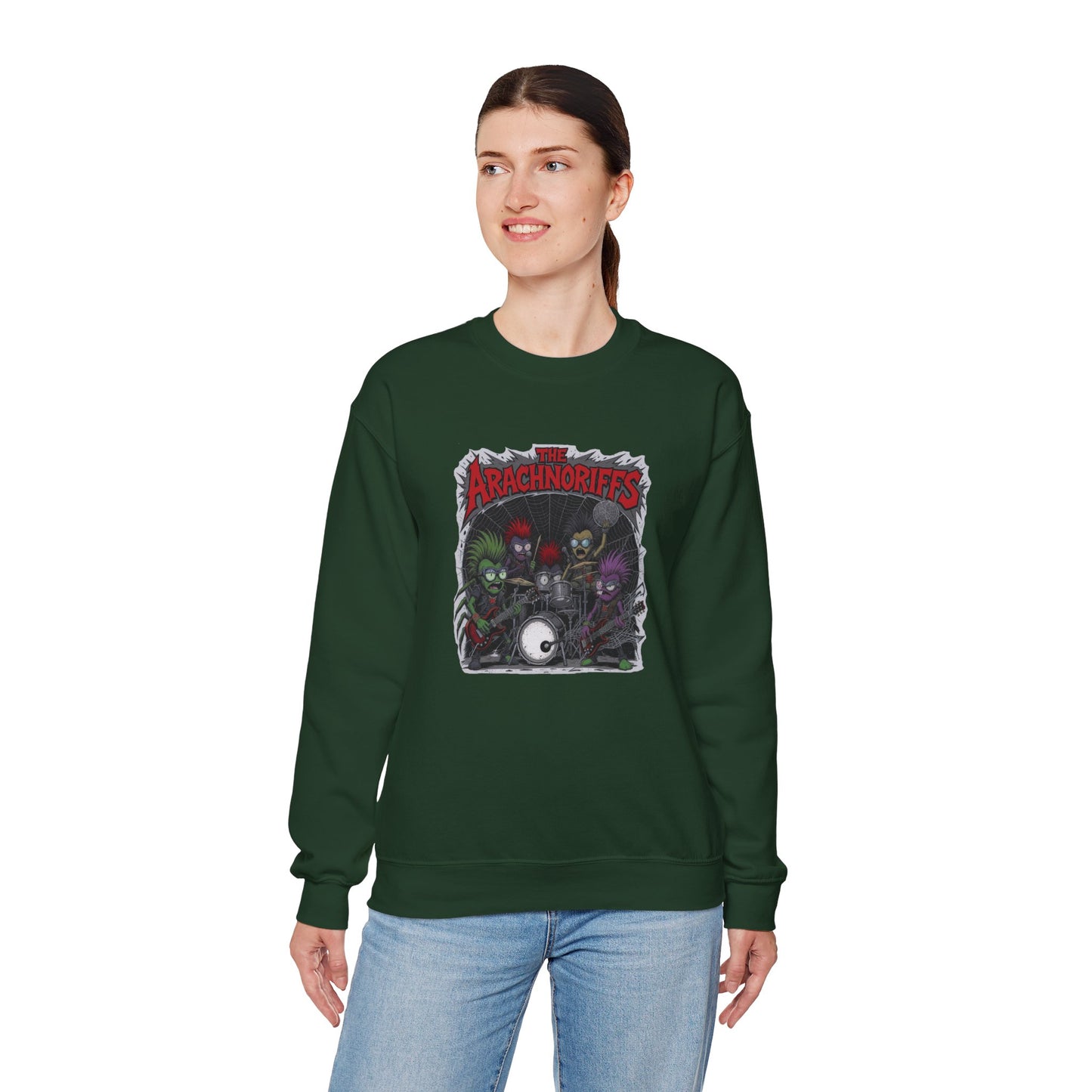 The Arachnoriffs Sweatshirt – Punk Rock Spider Band Graphic