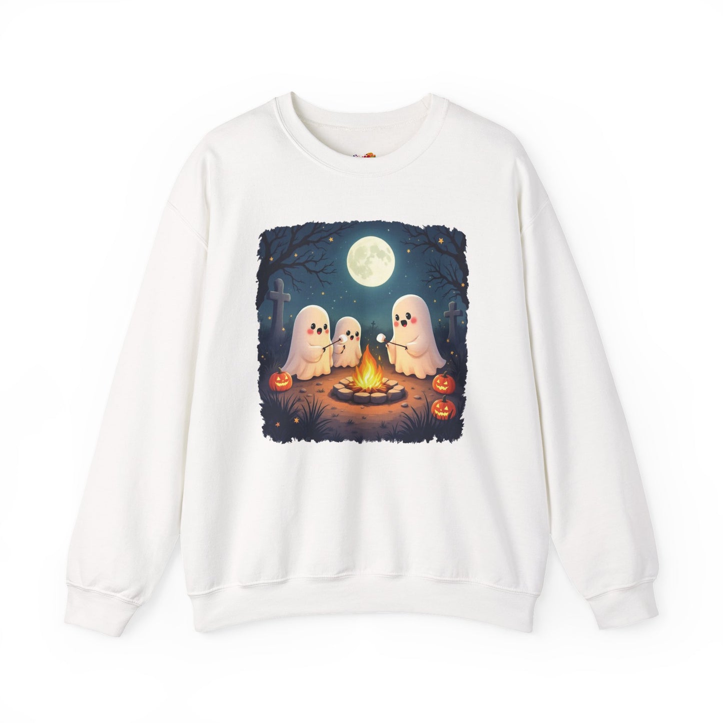 Campfire Ghouls Sweatshirt – Cozy Ghost Friends Halloween Pullover