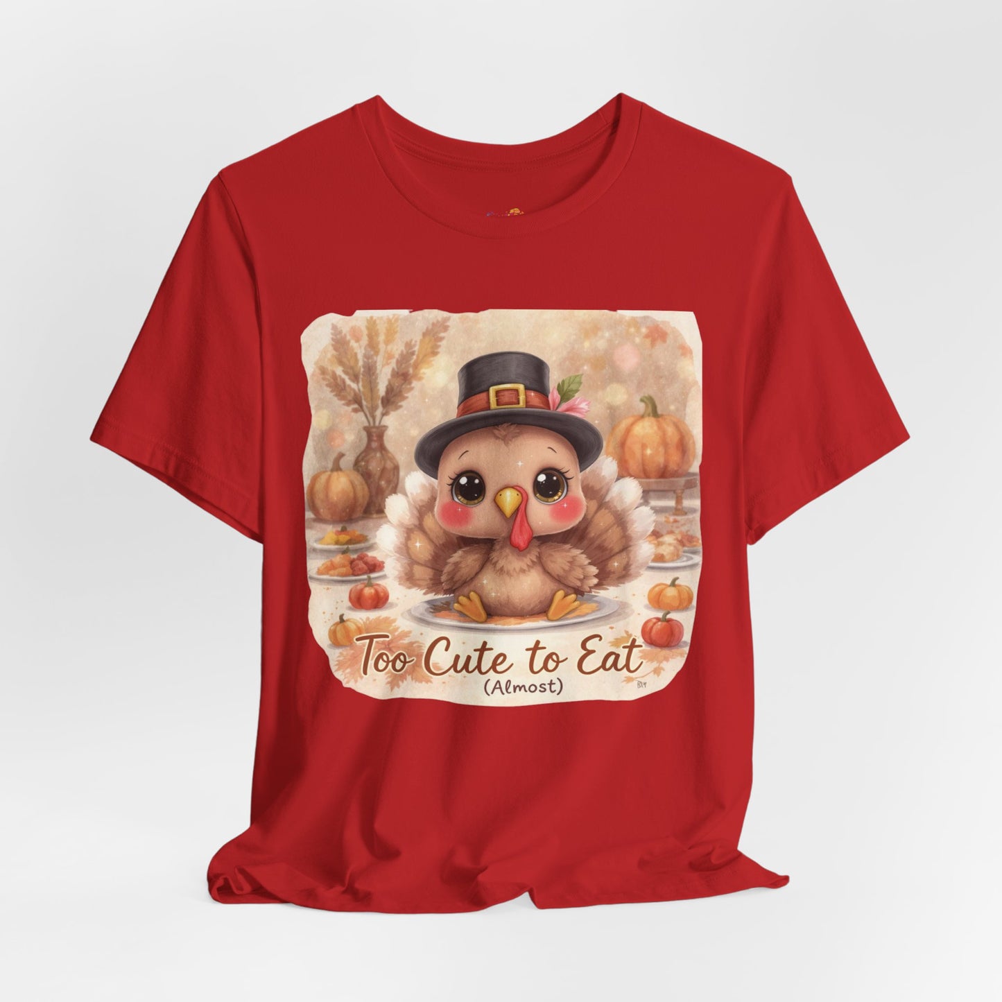 Too Cute to Eat (Almost) Kids Thanksgiving Tee – Adorable Turkey Shirt
