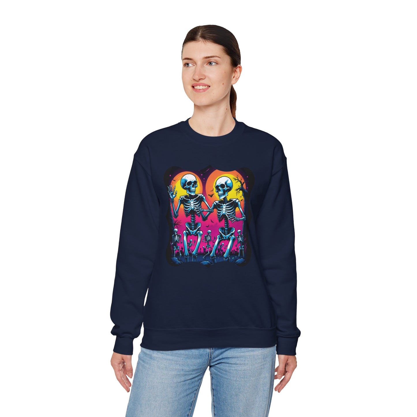 Boogie Bones Sweatshirt – Neon Disco Skeleton Pullover
