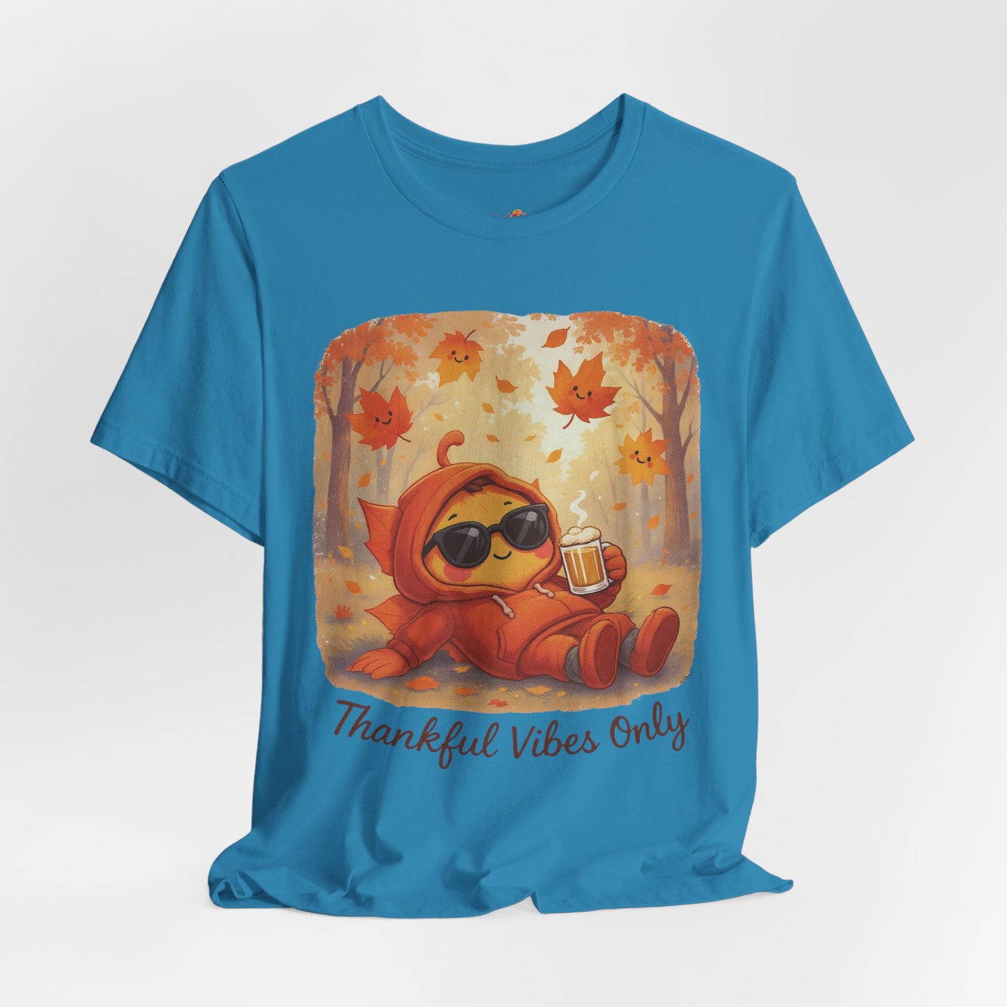 Thankful Vibes Only Tee – Cozy Autumn Leaf Hoodie Graphic