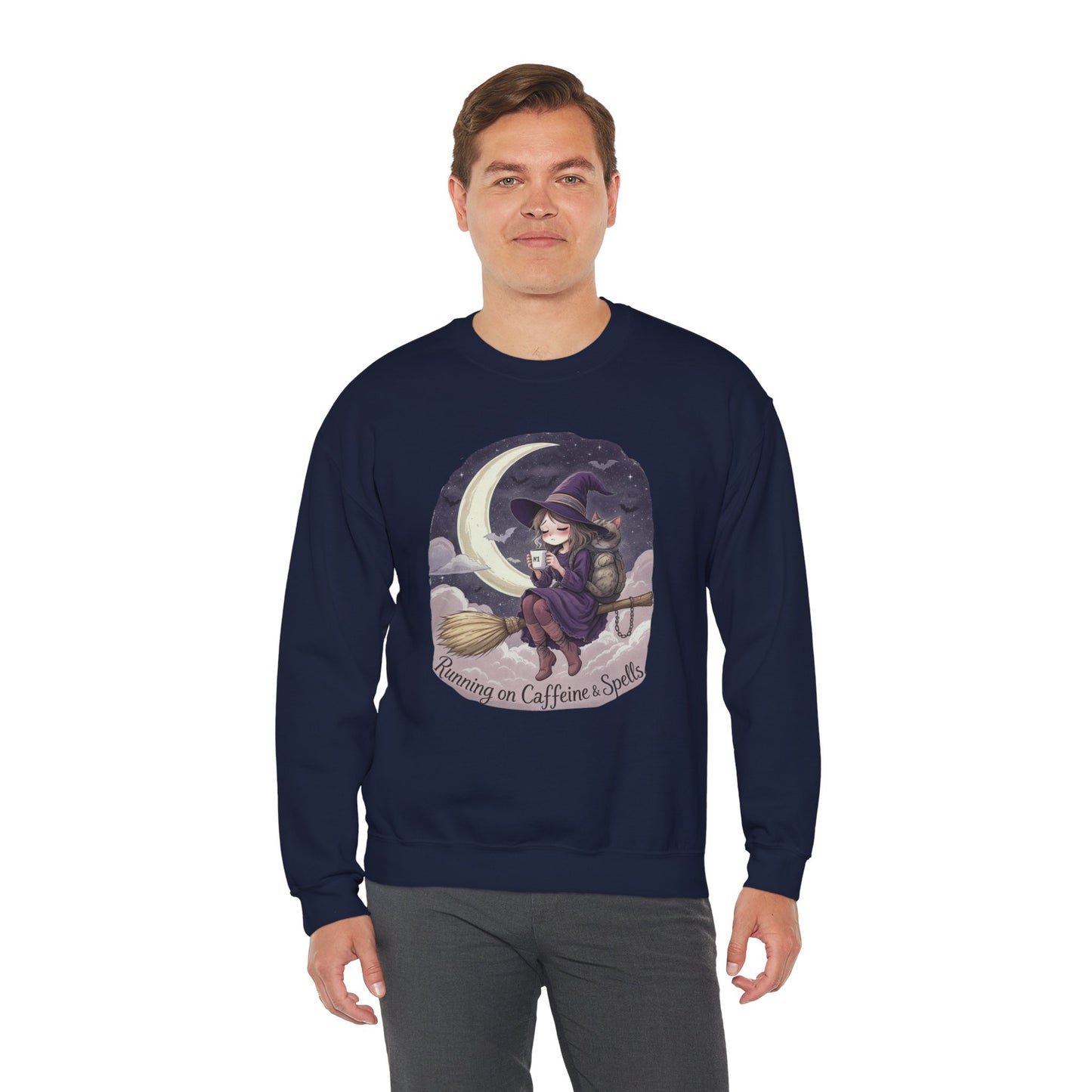 Caffeine & Spells Sweatshirt – Cozy Witchy Fall Pullover