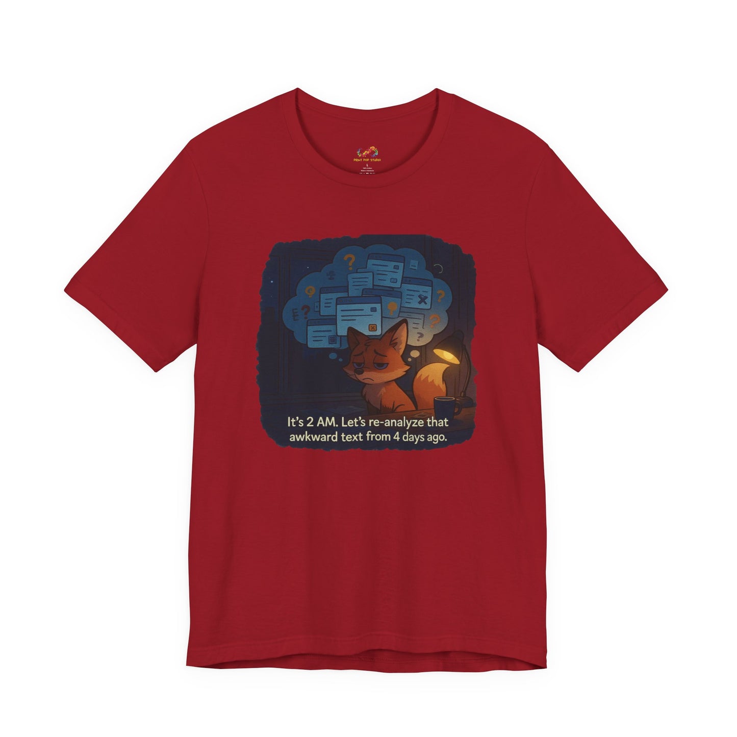 Overthinking Fox – Midnight Spiral Tee