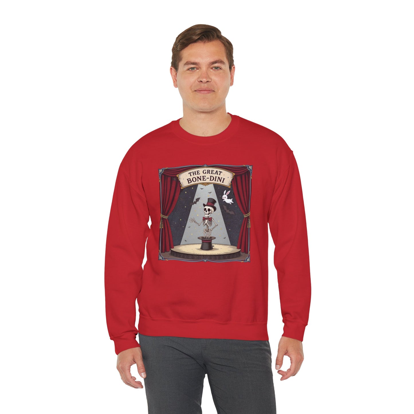 The Great Bone-dini Sweater – Skeleton Magician Halloween Shirt