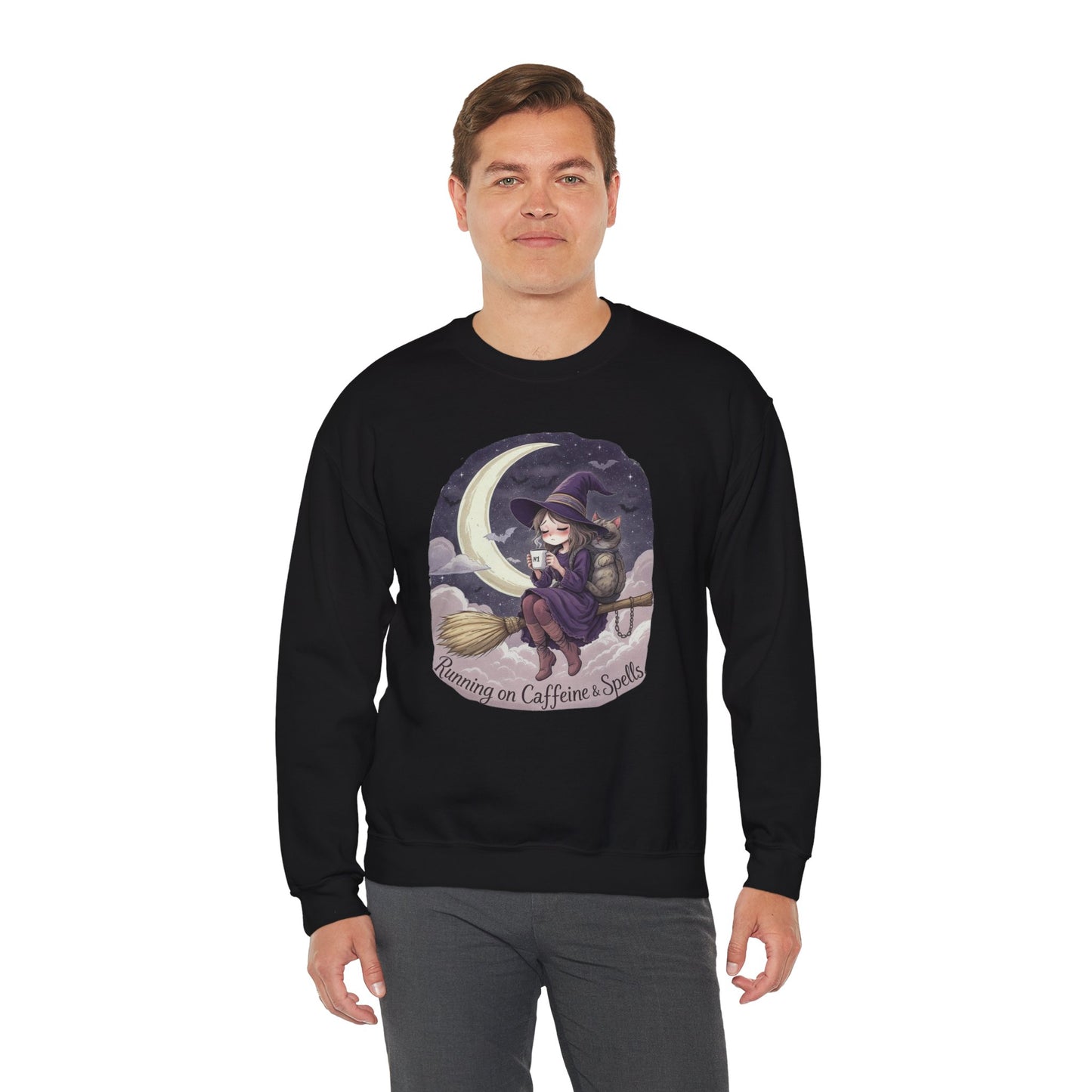 Caffeine & Spells Sweatshirt – Cozy Witchy Fall Pullover