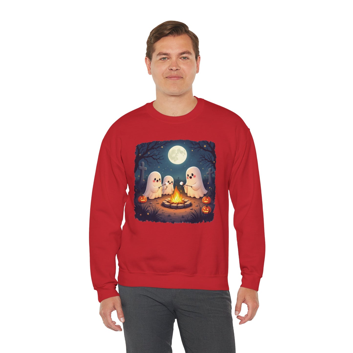 Campfire Ghouls Sweatshirt – Cozy Ghost Friends Halloween Pullover