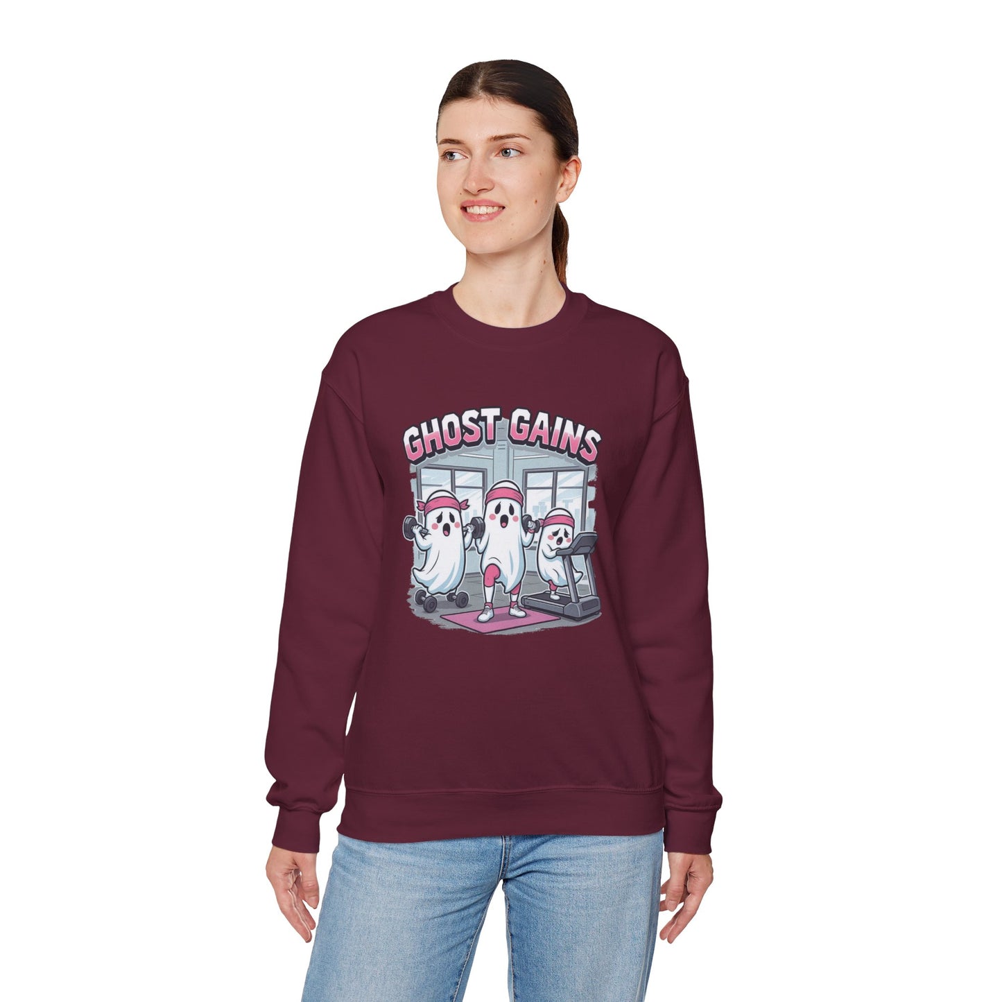 Ghost Gains Sweatshirt – Retro Fitness Ghosts Pullover