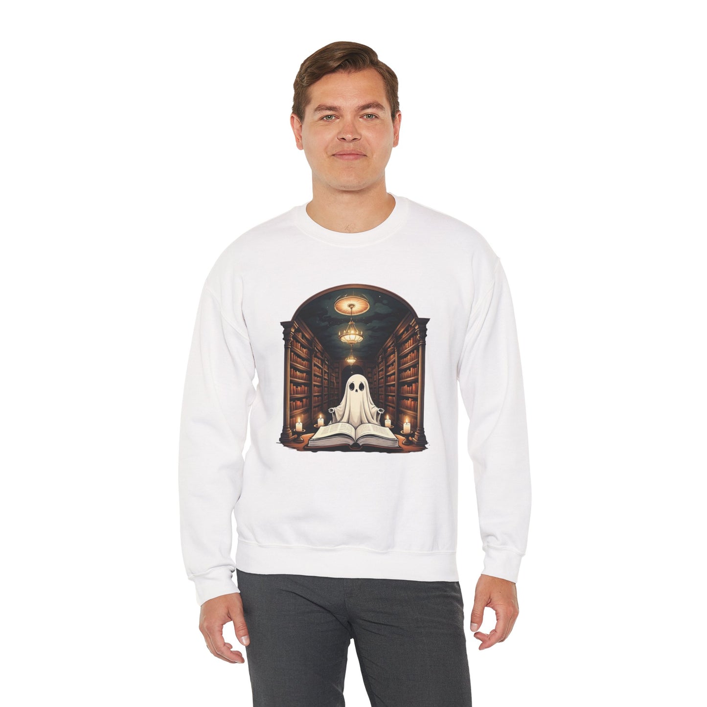 Ghost Stories & Candlelight Sweatshirt – Cozy Haunted Library Pullover
