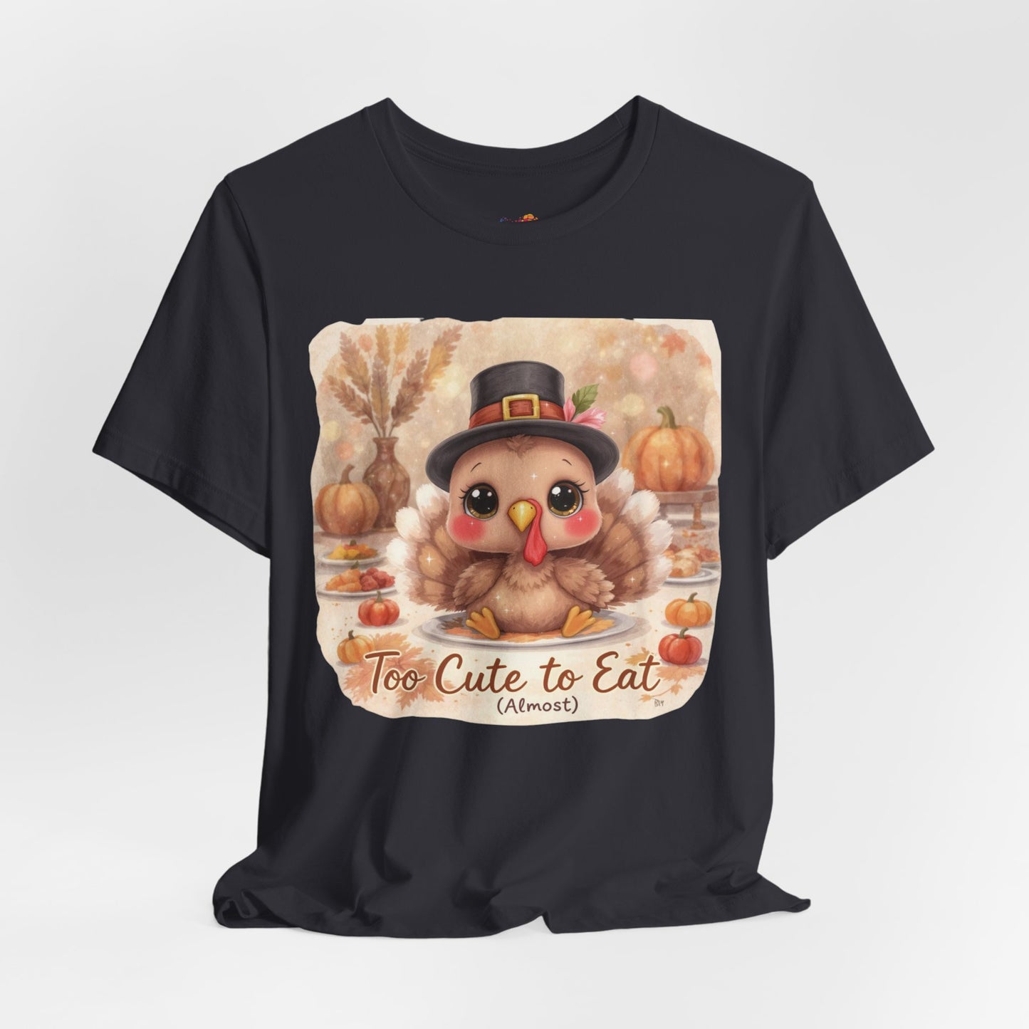 Too Cute to Eat (Almost) Kids Thanksgiving Tee – Adorable Turkey Shirt