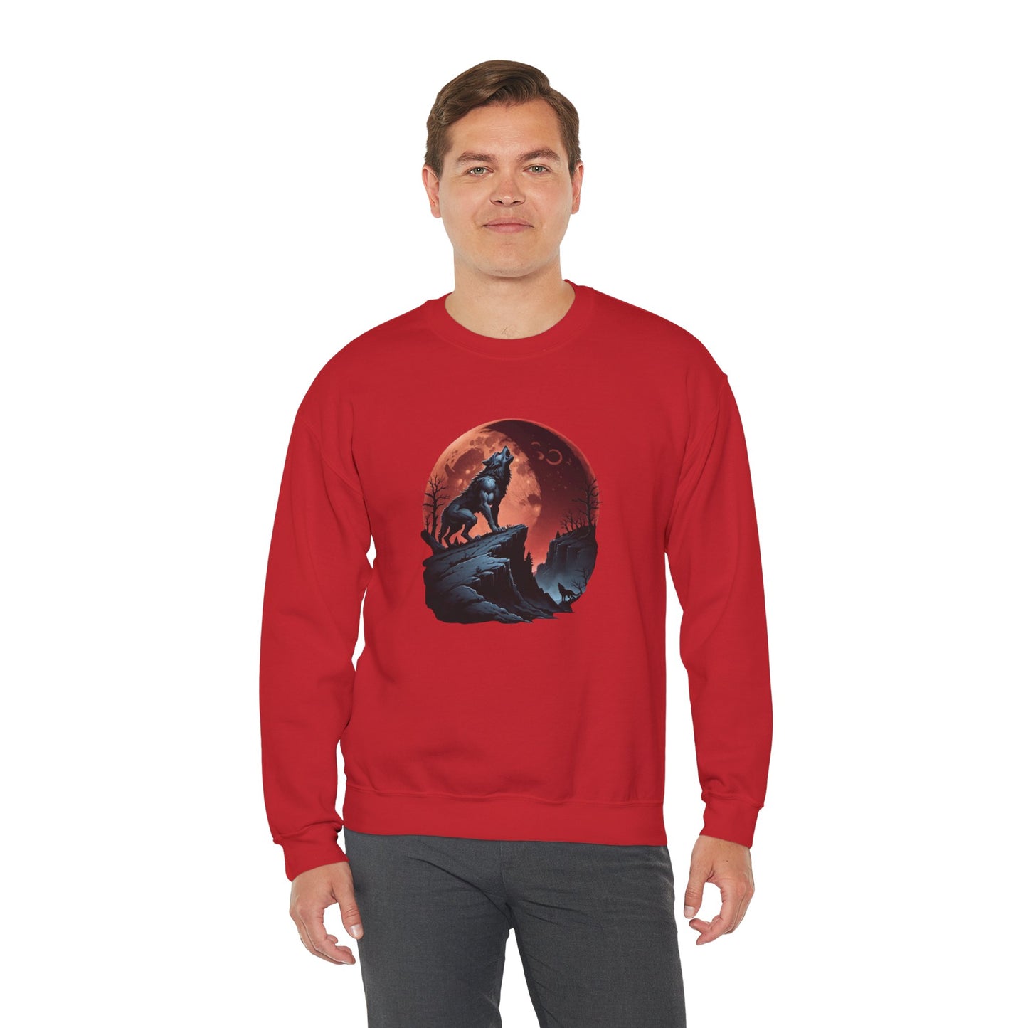 Blood Moon Howl Sweatshirt – Werewolf & Red Moon Pullover