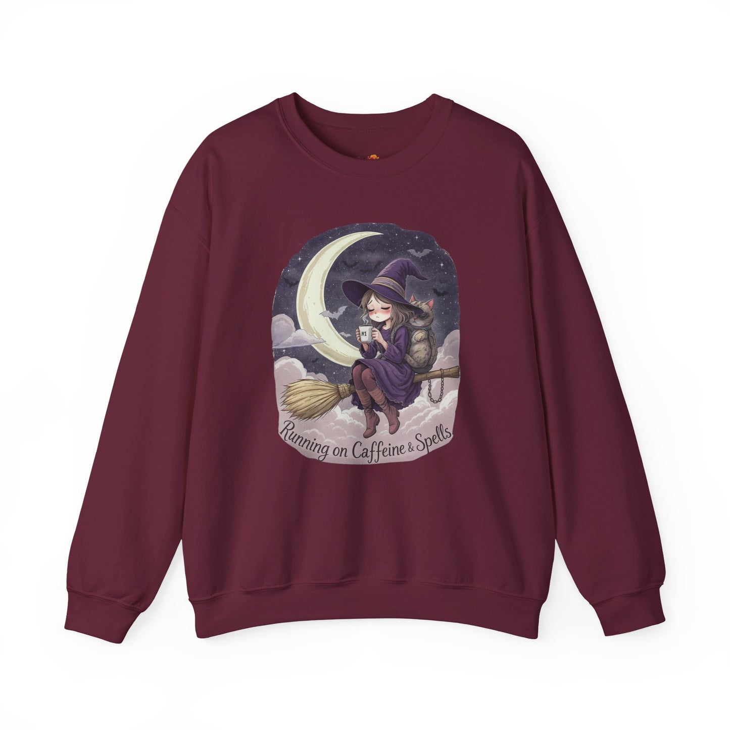 Caffeine & Spells Sweatshirt – Cozy Witchy Fall Pullover