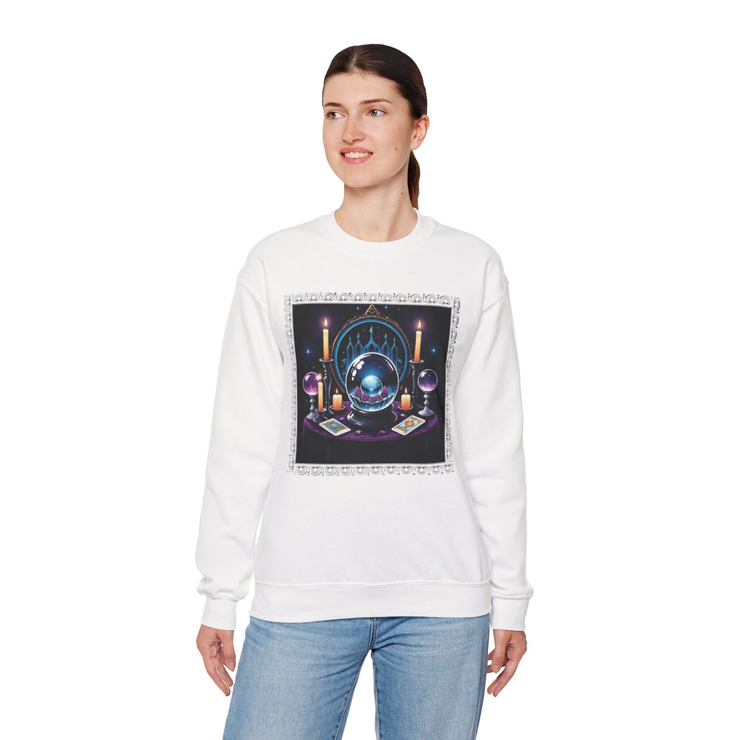 Visions & Velvet Sweatshirt – Gothic Mystical Crystal Ball Shirt