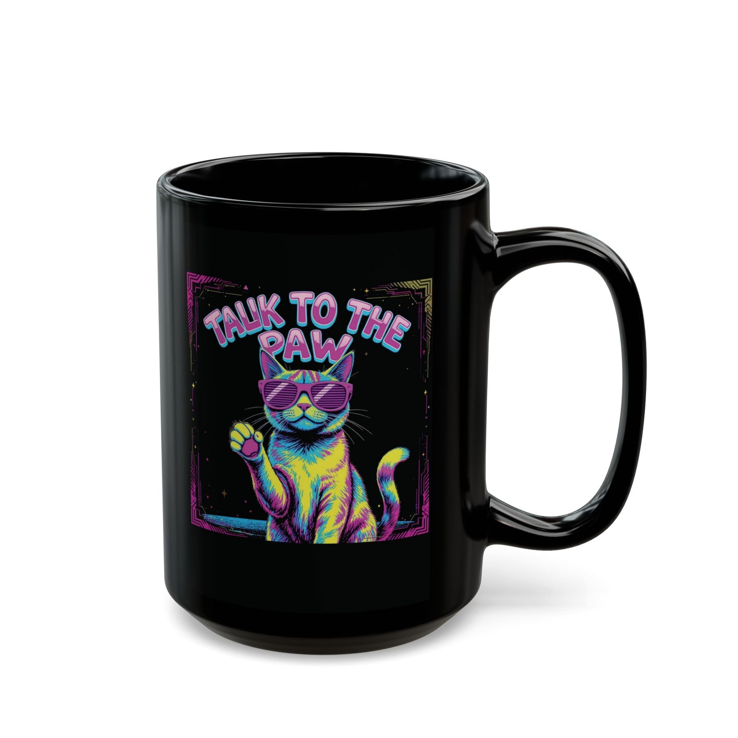 Talk to the Paw — Sassy Cat Pop Art Mug