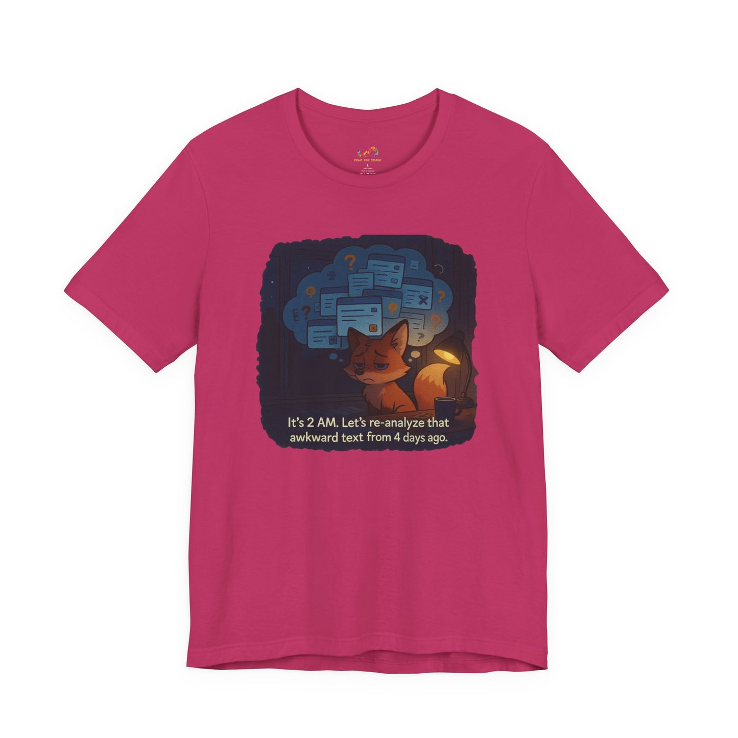 Overthinking Fox – Midnight Spiral Tee
