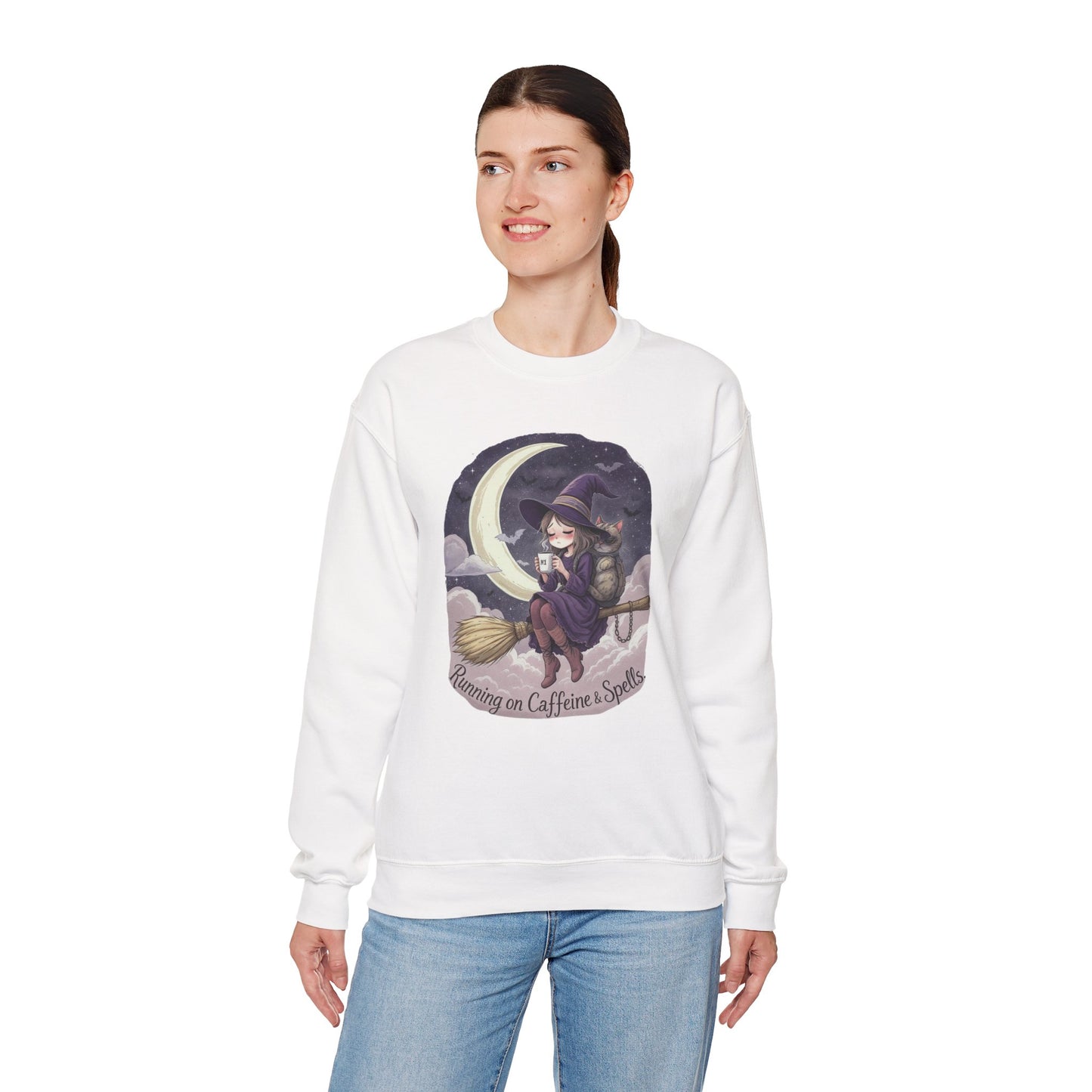 Caffeine & Spells Sweatshirt – Cozy Witchy Fall Pullover