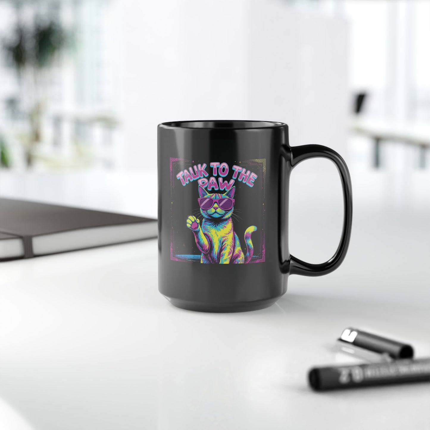 Talk to the Paw — Sassy Cat Pop Art Mug