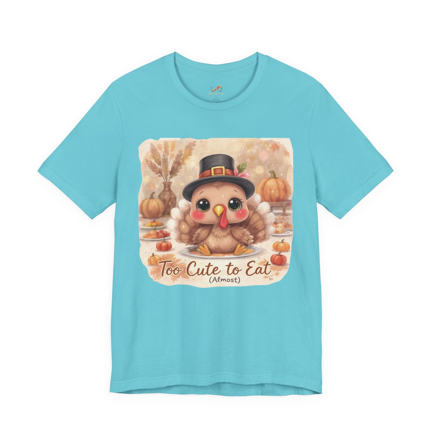 Too Cute to Eat (Almost) Kids Thanksgiving Tee – Adorable Turkey Shirt
