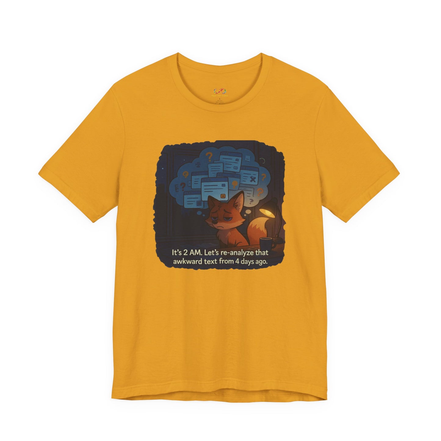 Overthinking Fox – Midnight Spiral Tee