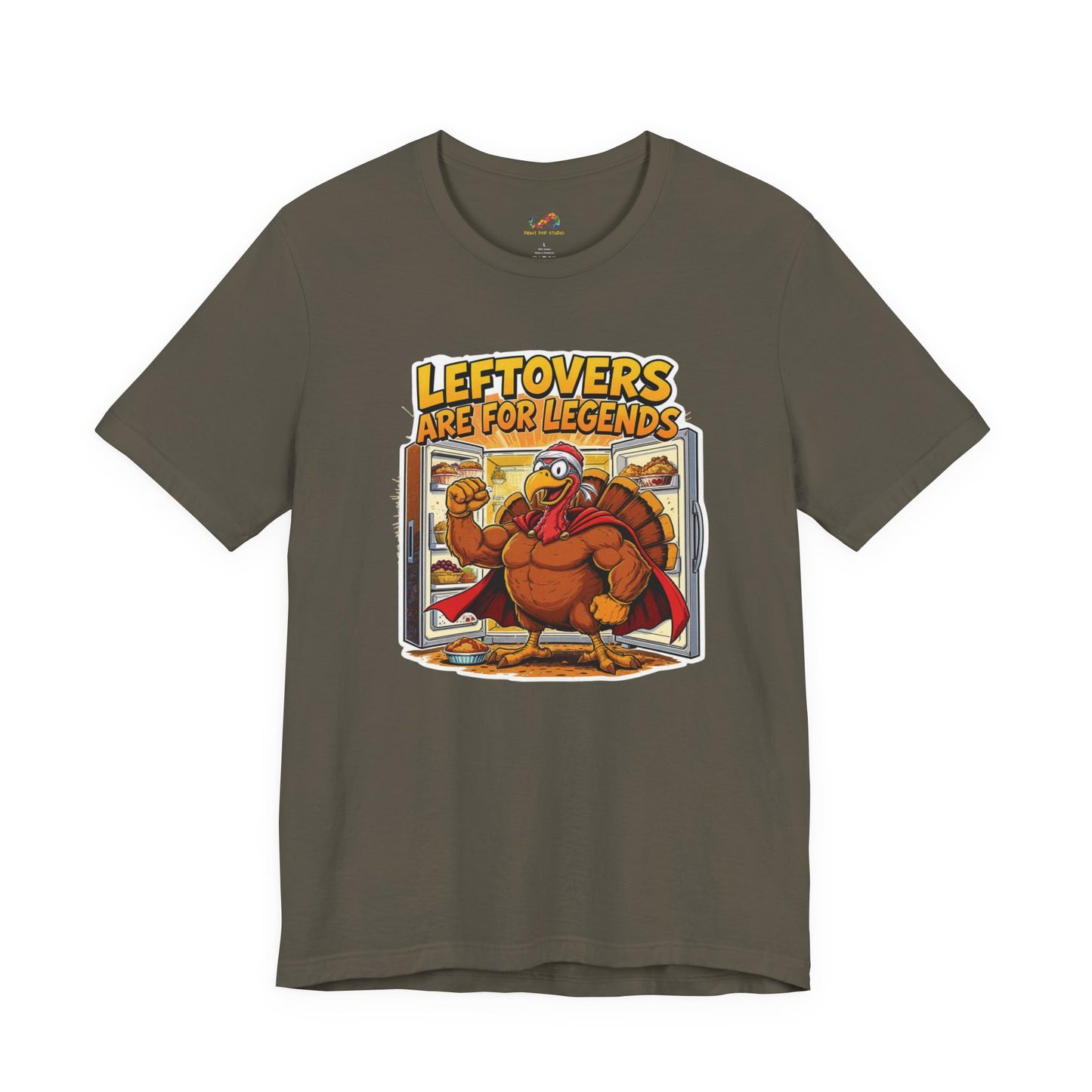 Leftovers Are for Legends Tee – Funny Thanksgiving Cartoon Shirt