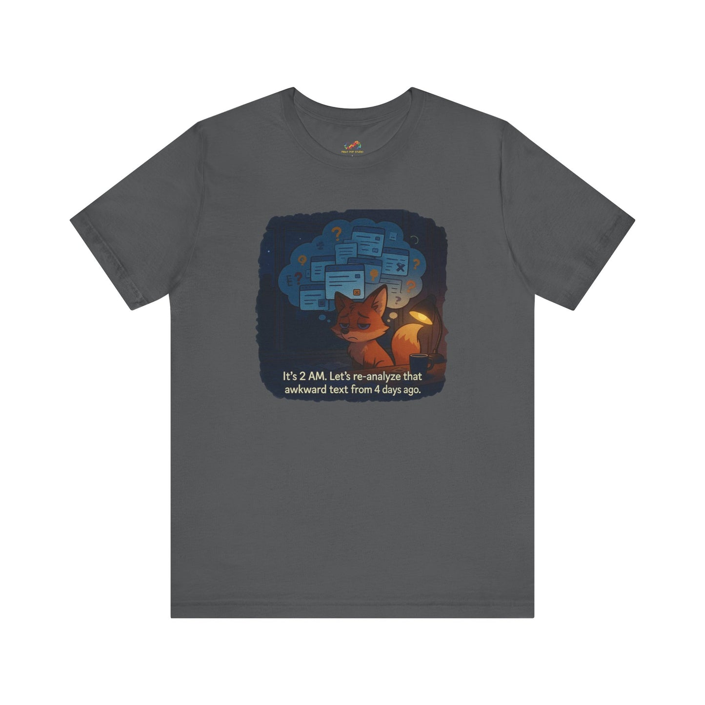Overthinking Fox – Midnight Spiral Tee