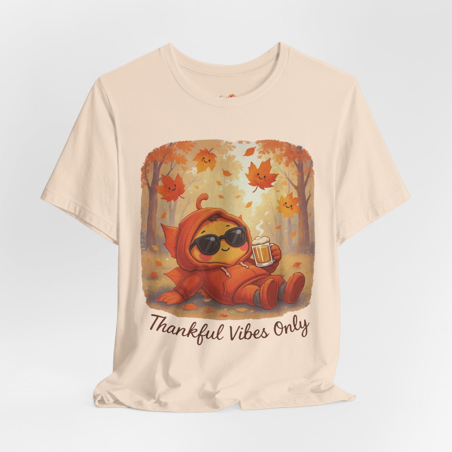 Thankful Vibes Only Tee – Cozy Autumn Leaf Hoodie Graphic
