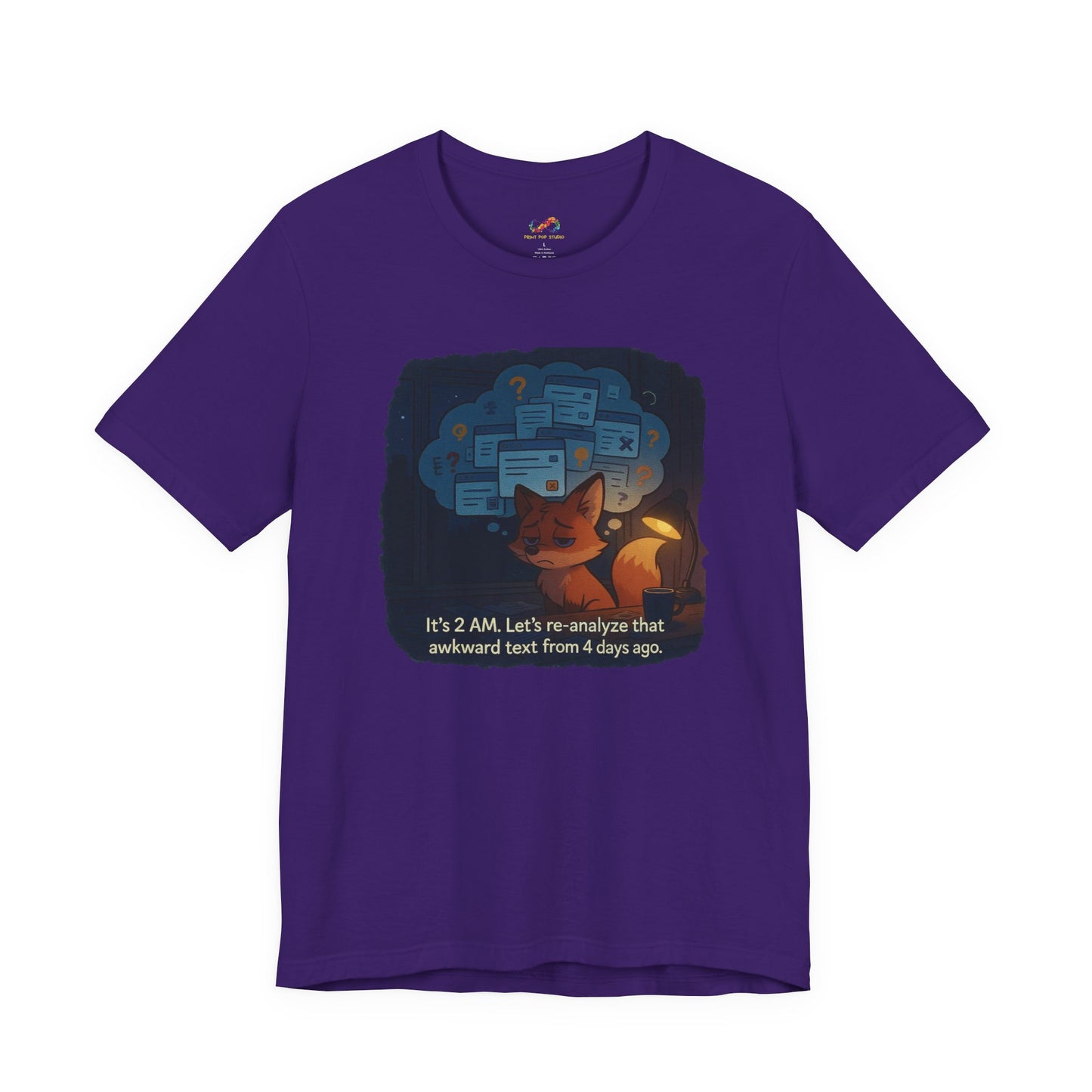 Overthinking Fox – Midnight Spiral Tee