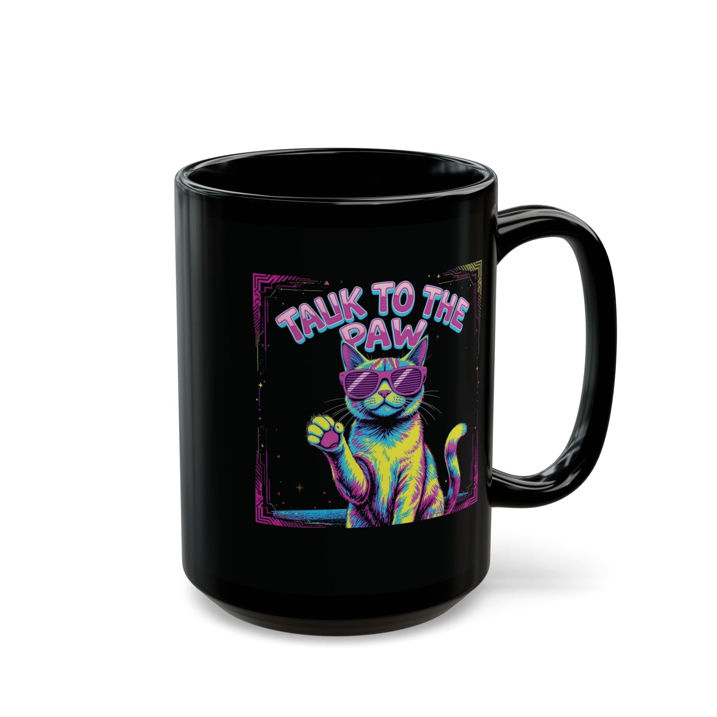 Talk to the Paw — Sassy Cat Pop Art Mug