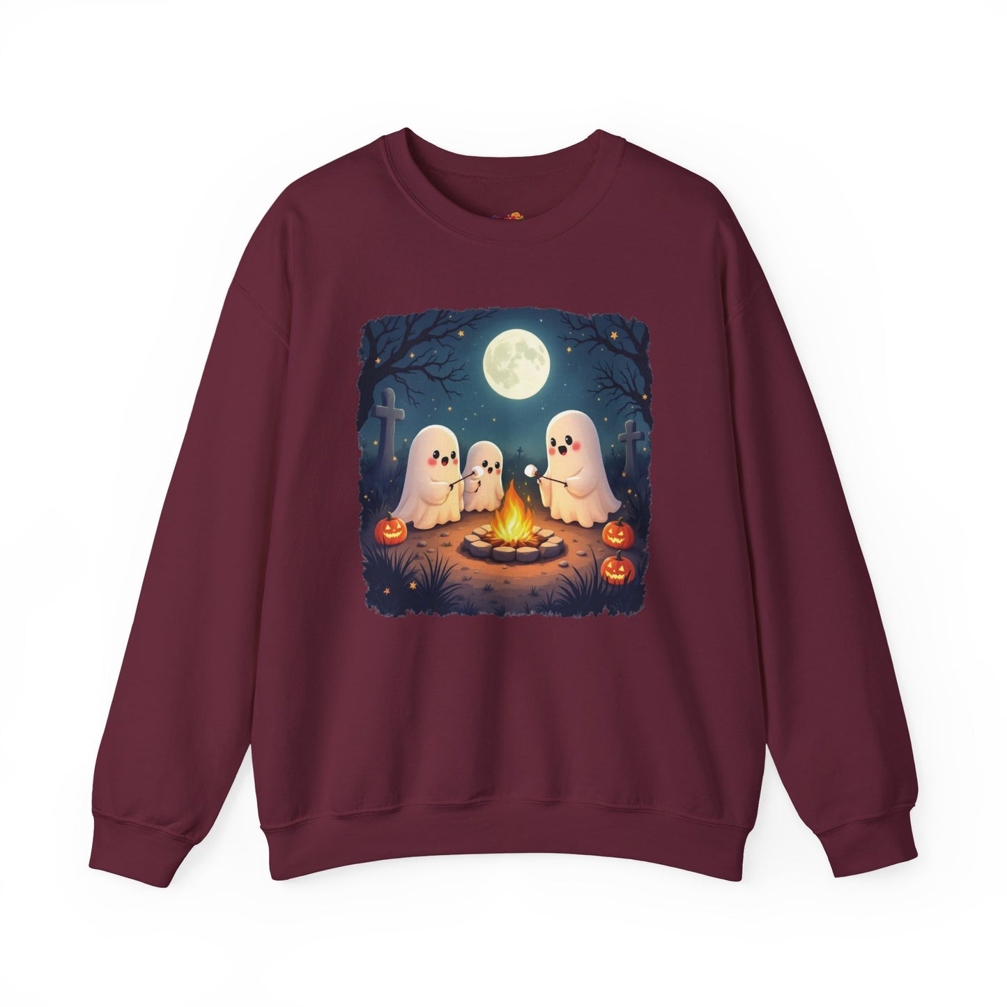Campfire Ghouls Sweatshirt – Cozy Ghost Friends Halloween Pullover