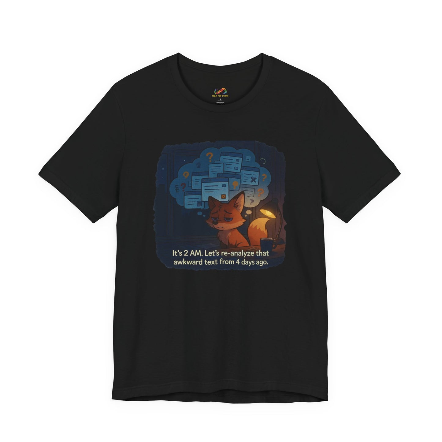 Overthinking Fox – Midnight Spiral Tee
