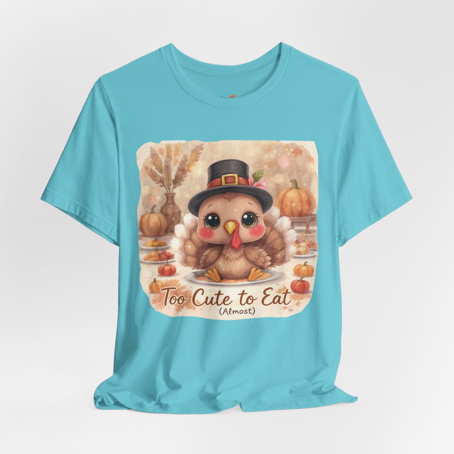Too Cute to Eat (Almost) Kids Thanksgiving Tee – Adorable Turkey Shirt