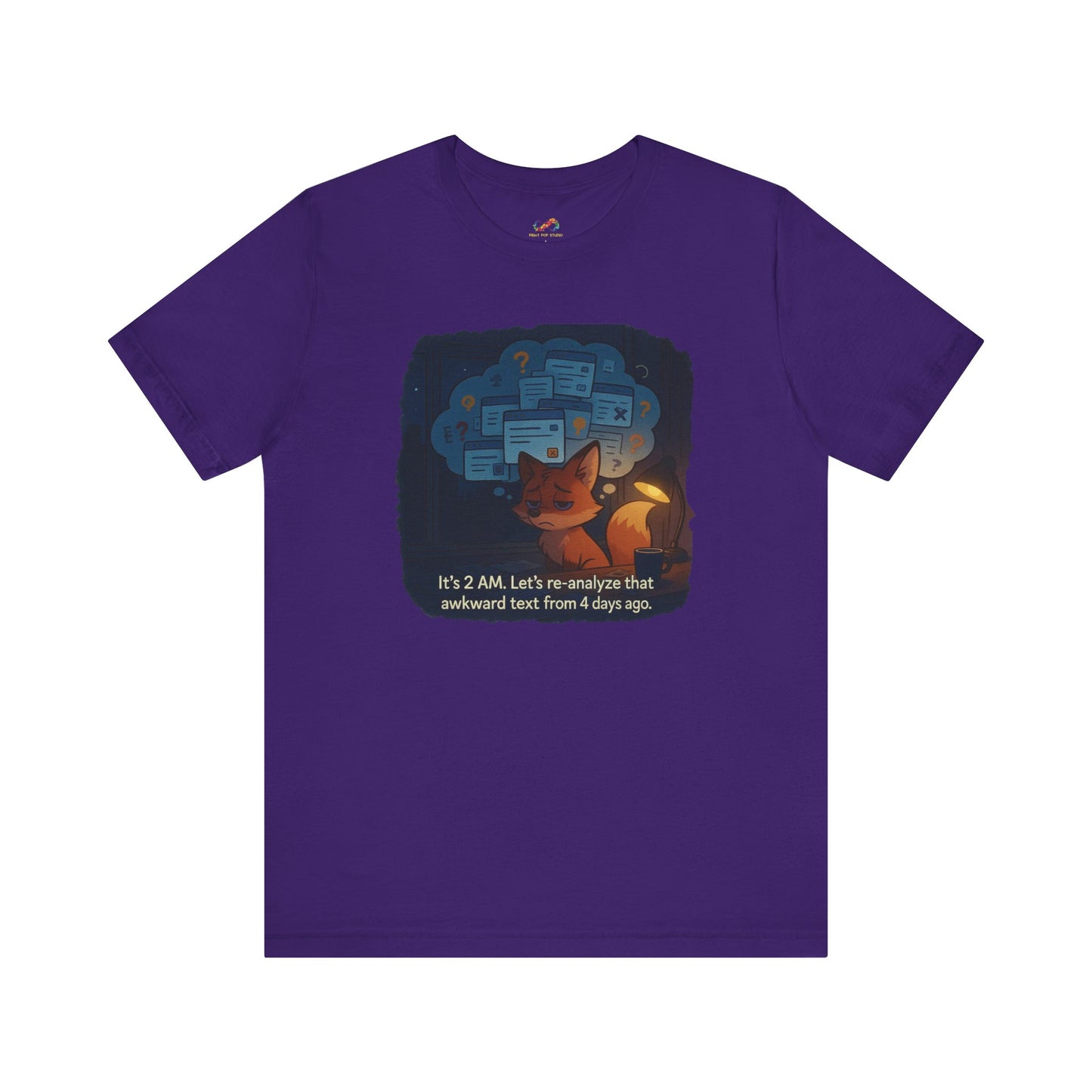 Overthinking Fox – Midnight Spiral Tee