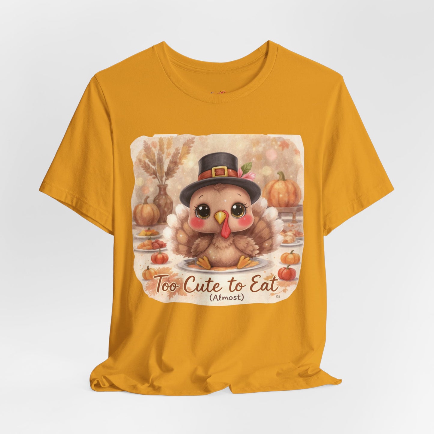 Too Cute to Eat (Almost) Kids Thanksgiving Tee – Adorable Turkey Shirt