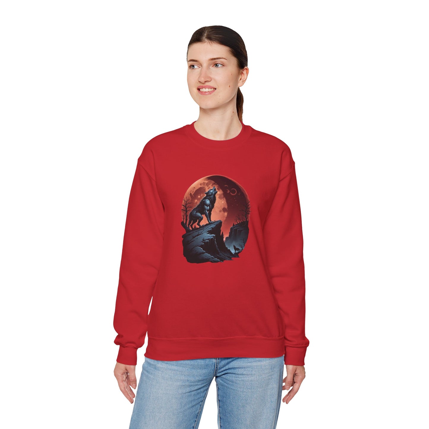 Blood Moon Howl Sweatshirt – Werewolf & Red Moon Pullover
