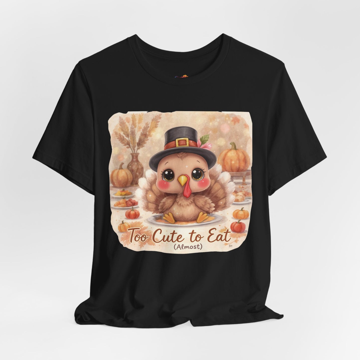 Too Cute to Eat (Almost) Kids Thanksgiving Tee – Adorable Turkey Shirt