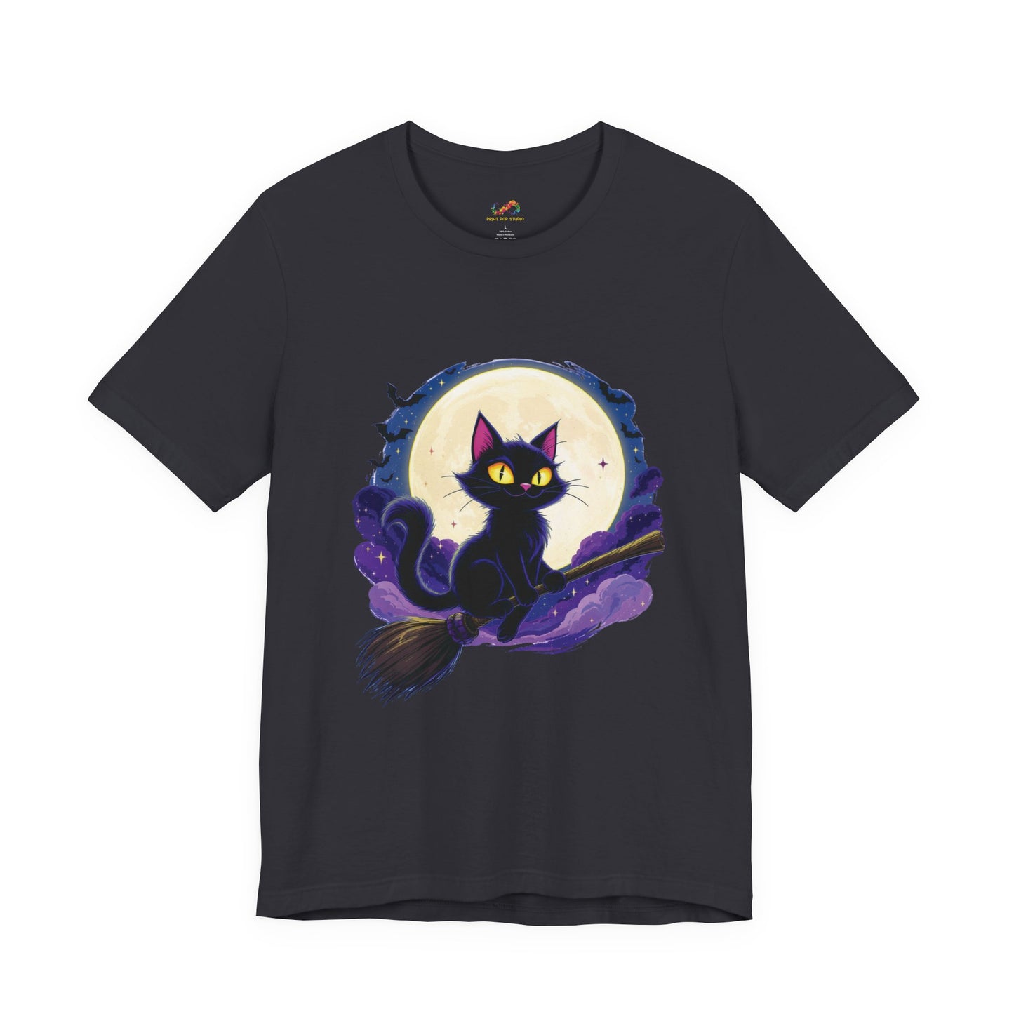 Midnight Mischief Cat Tee - Perfect for Cat Lovers, Halloween, Cozy Nights, Unique Gifts, Feline Fans