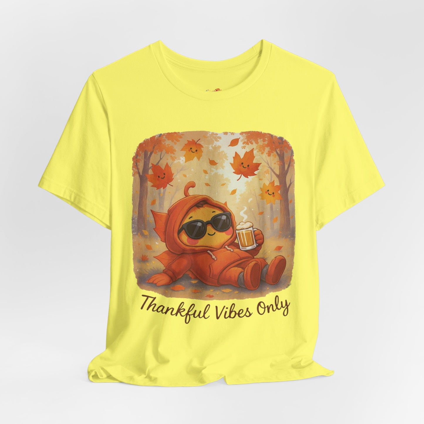 Thankful Vibes Only Tee – Cozy Autumn Leaf Hoodie Graphic