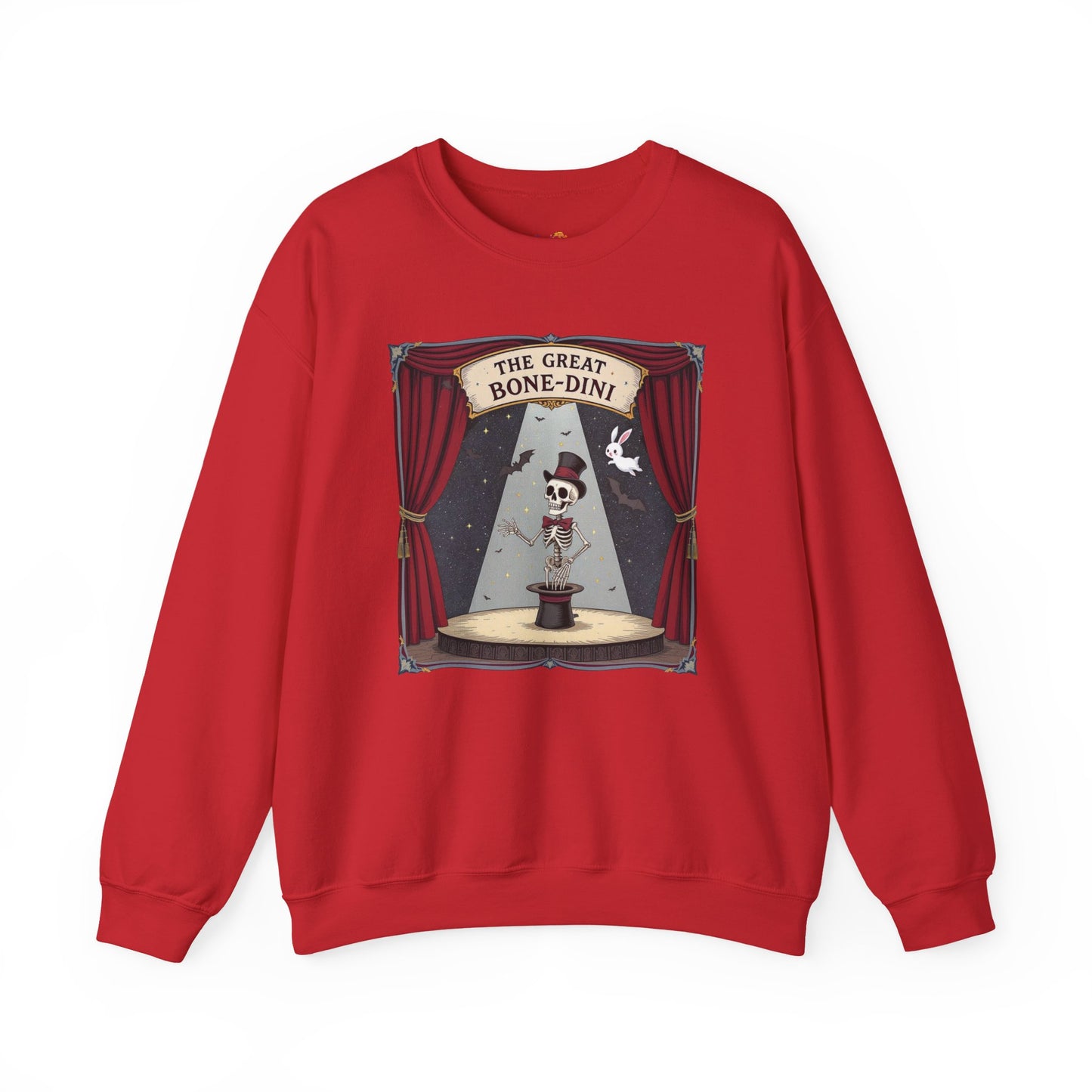 The Great Bone-dini Sweater – Skeleton Magician Halloween Shirt