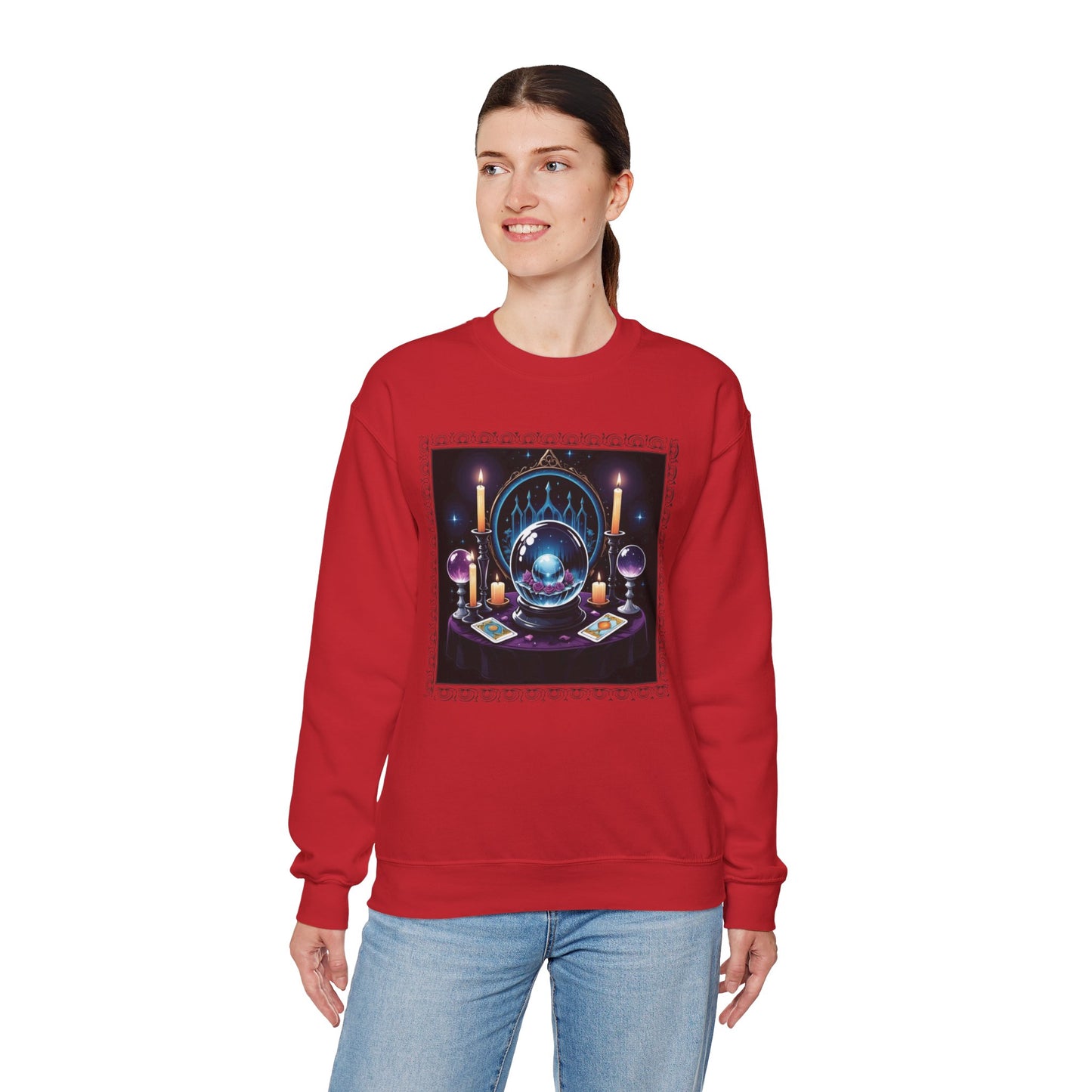 Visions & Velvet Sweatshirt – Gothic Mystical Crystal Ball Shirt
