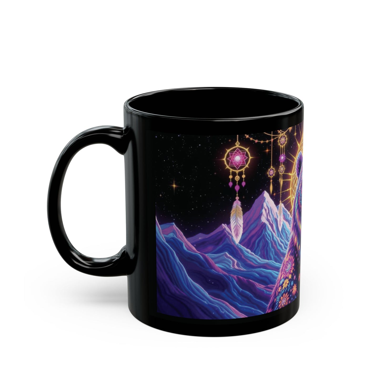 Psychedelic Floral Bear Mug
