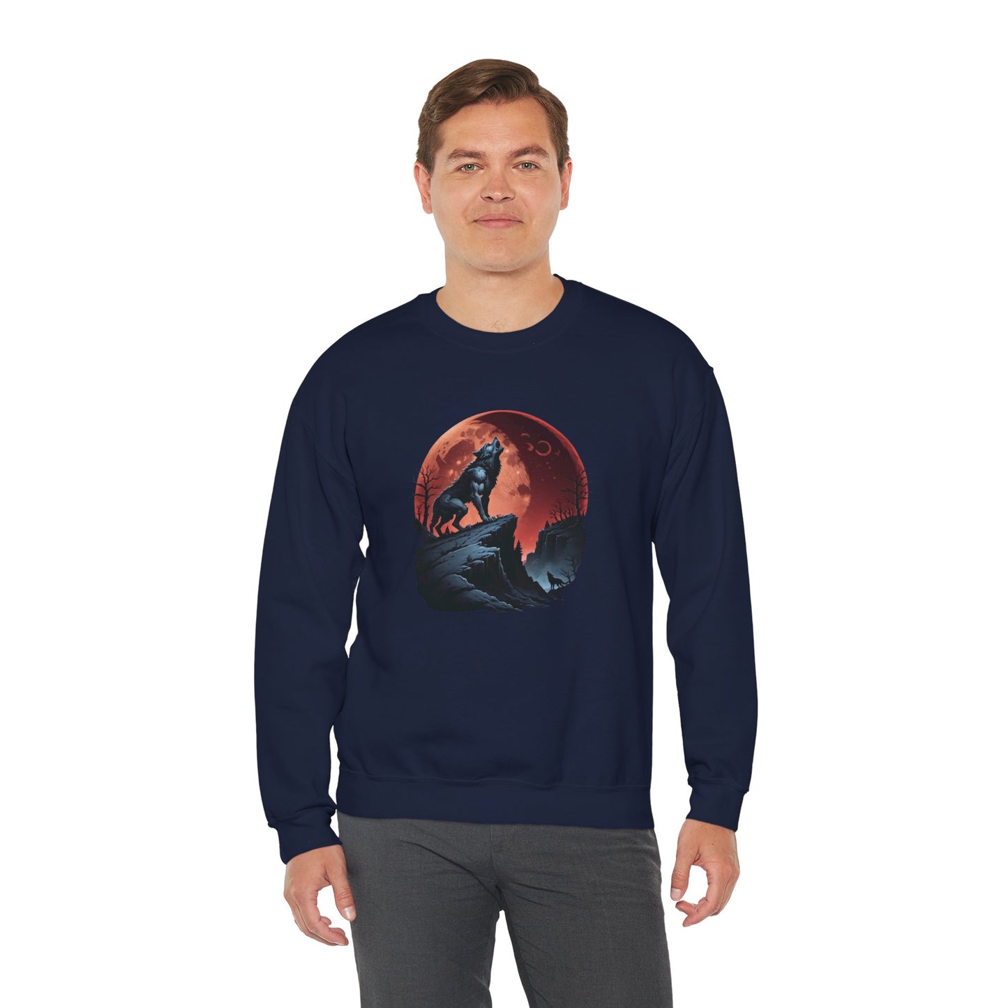Blood Moon Howl Sweatshirt – Werewolf & Red Moon Pullover