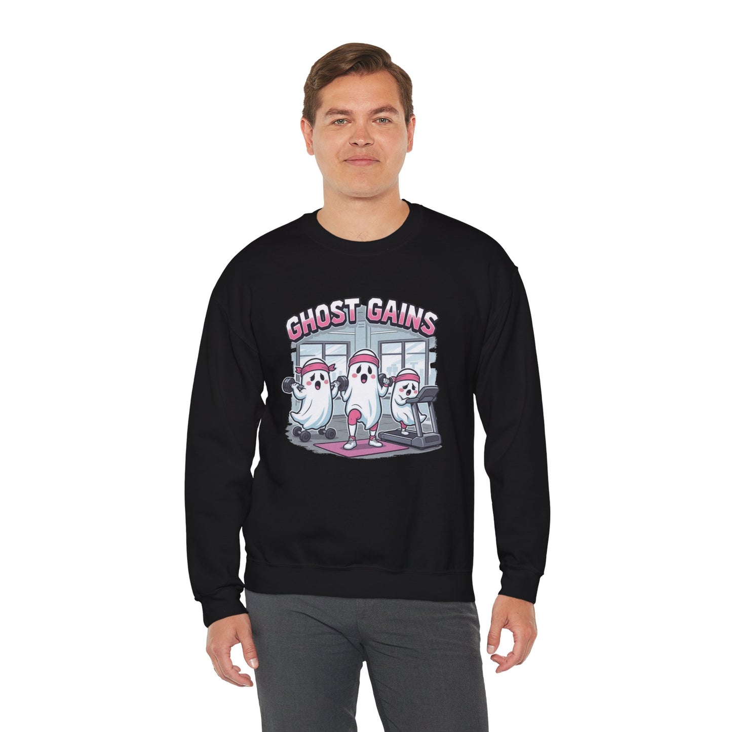 Ghost Gains Sweatshirt – Retro Fitness Ghosts Pullover