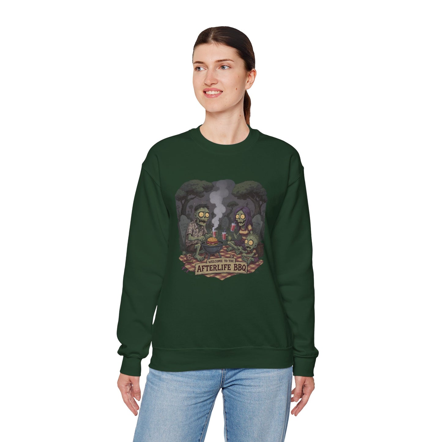 Afterlife BBQ Sweatshirt – Zombie Graveyard Picnic Shirt