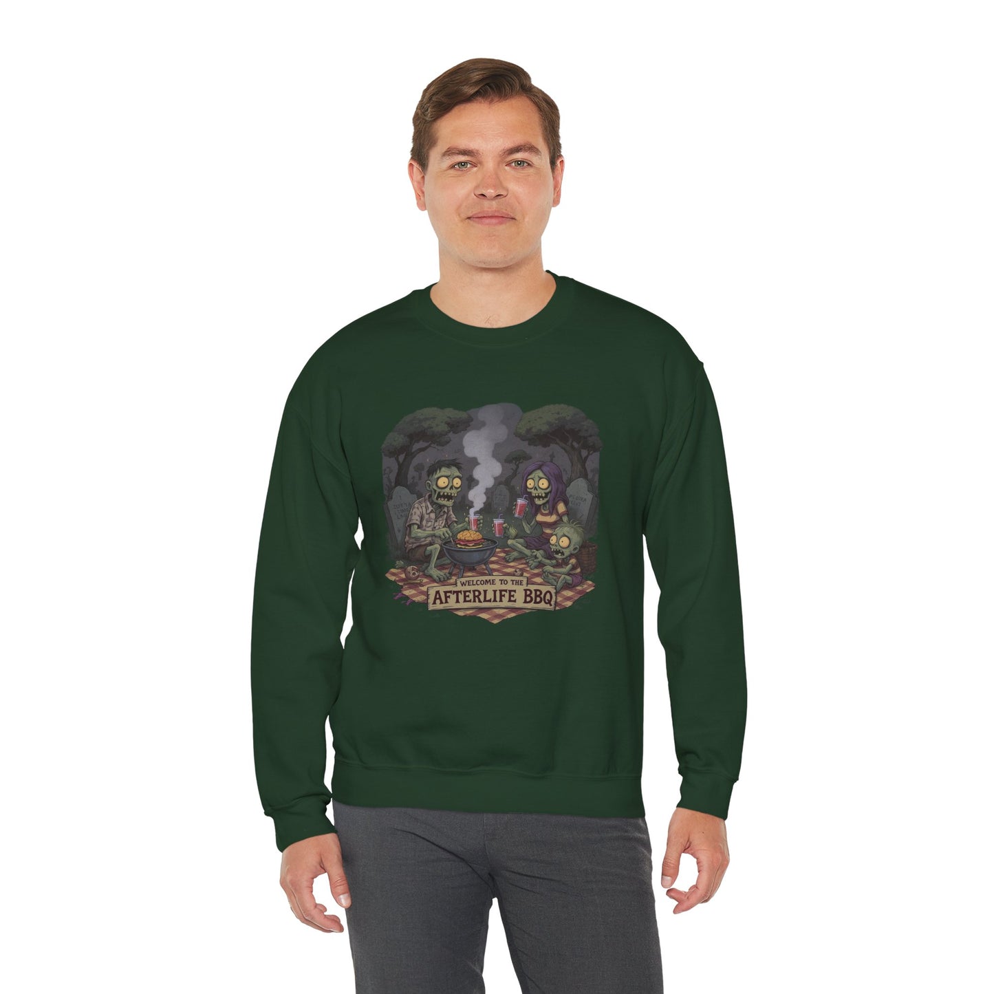 Afterlife BBQ Sweatshirt – Zombie Graveyard Picnic Shirt