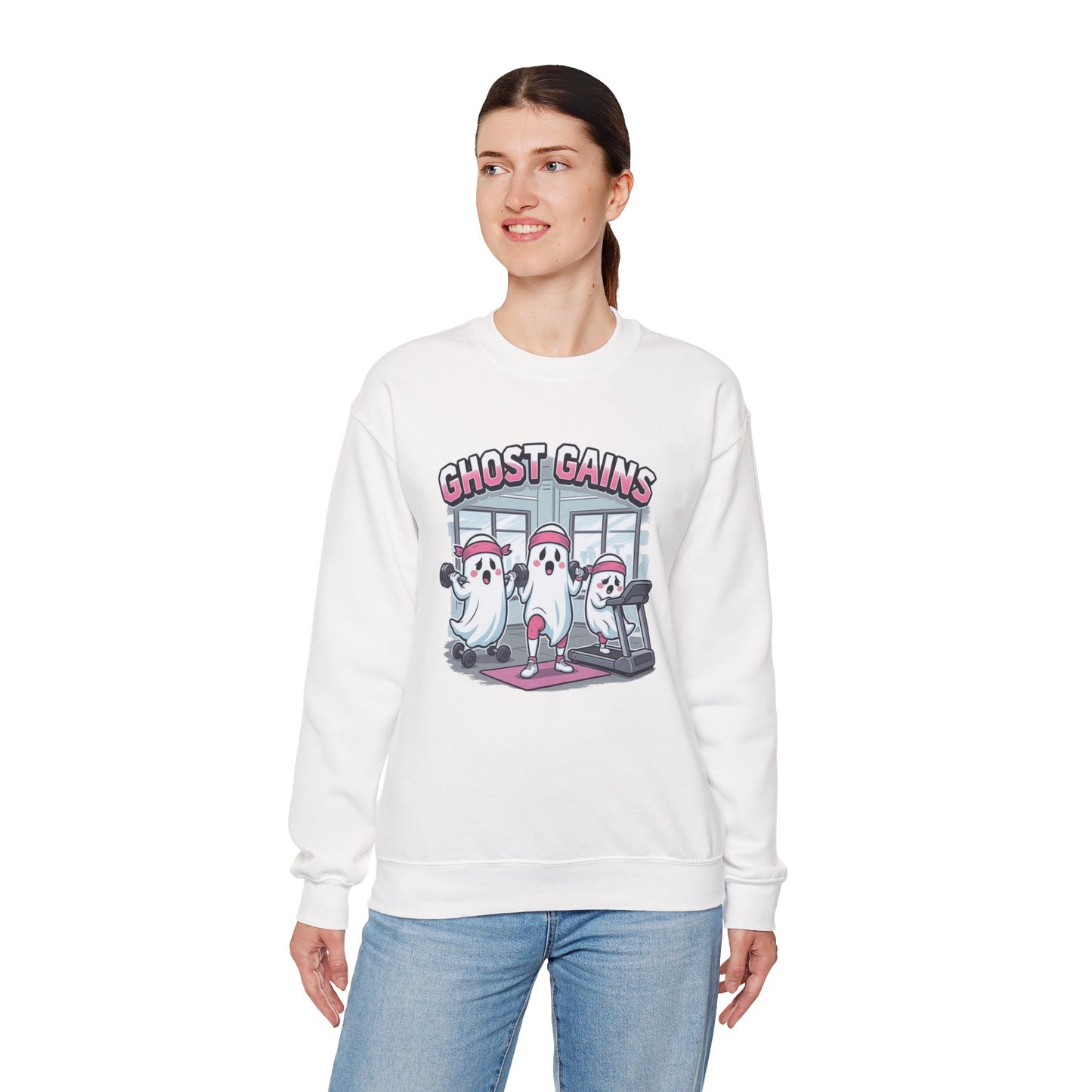 Ghost Gains Sweatshirt – Retro Fitness Ghosts Pullover