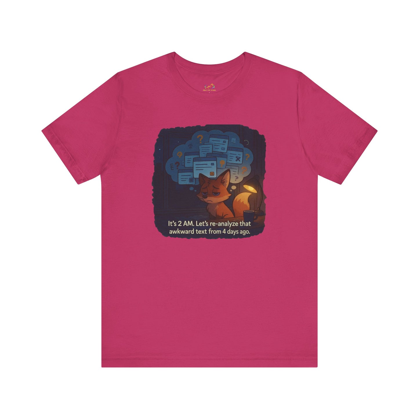 Overthinking Fox – Midnight Spiral Tee