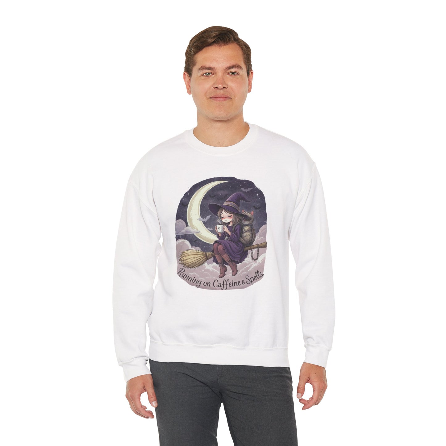 Caffeine & Spells Sweatshirt – Cozy Witchy Fall Pullover