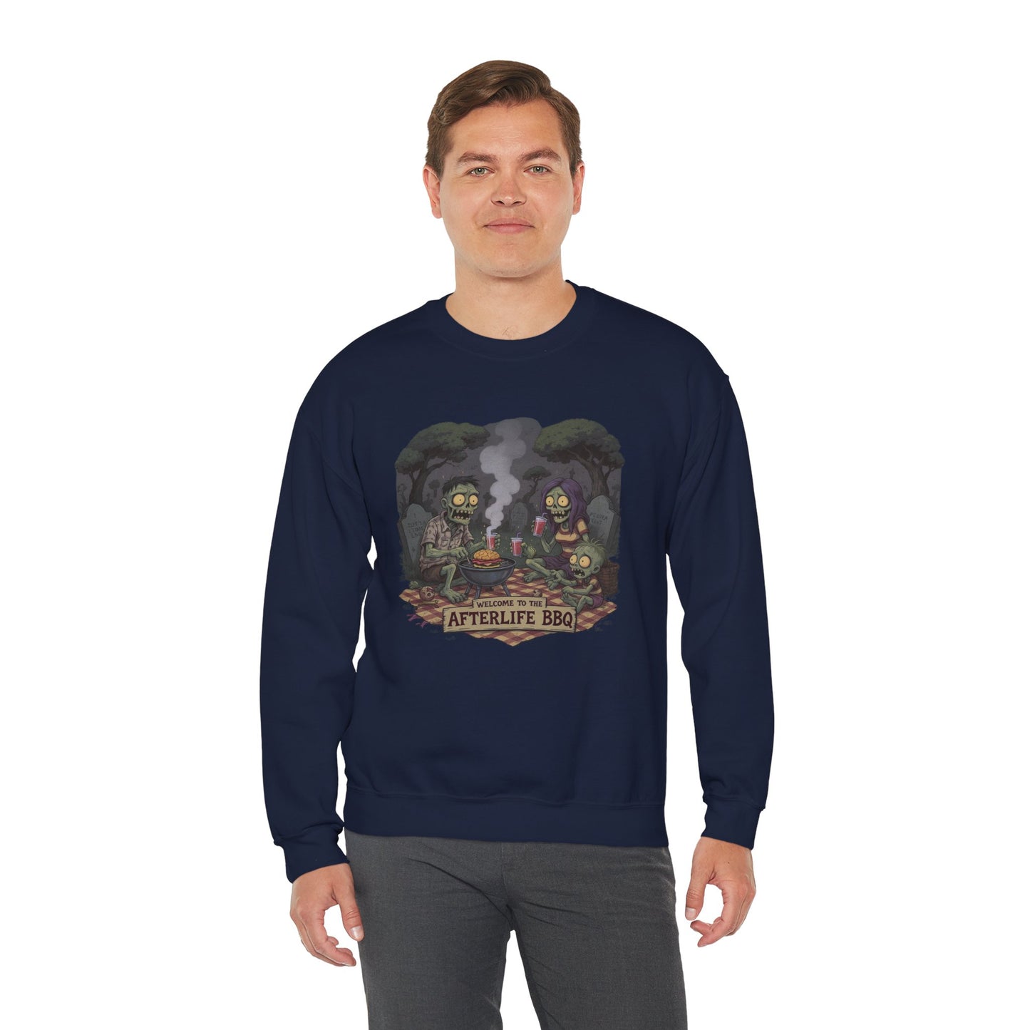 Afterlife BBQ Sweatshirt – Zombie Graveyard Picnic Shirt
