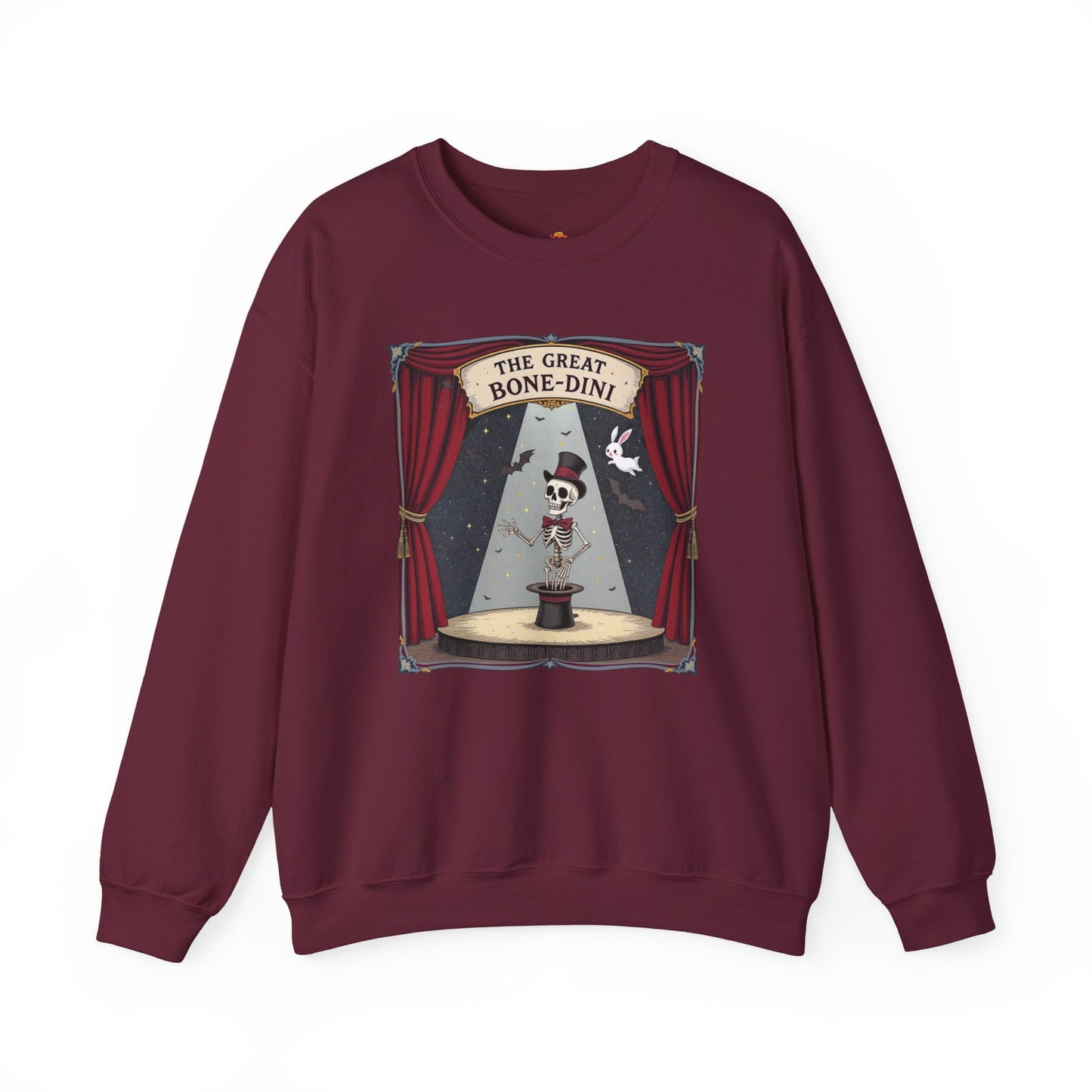 The Great Bone-dini Sweater – Skeleton Magician Halloween Shirt