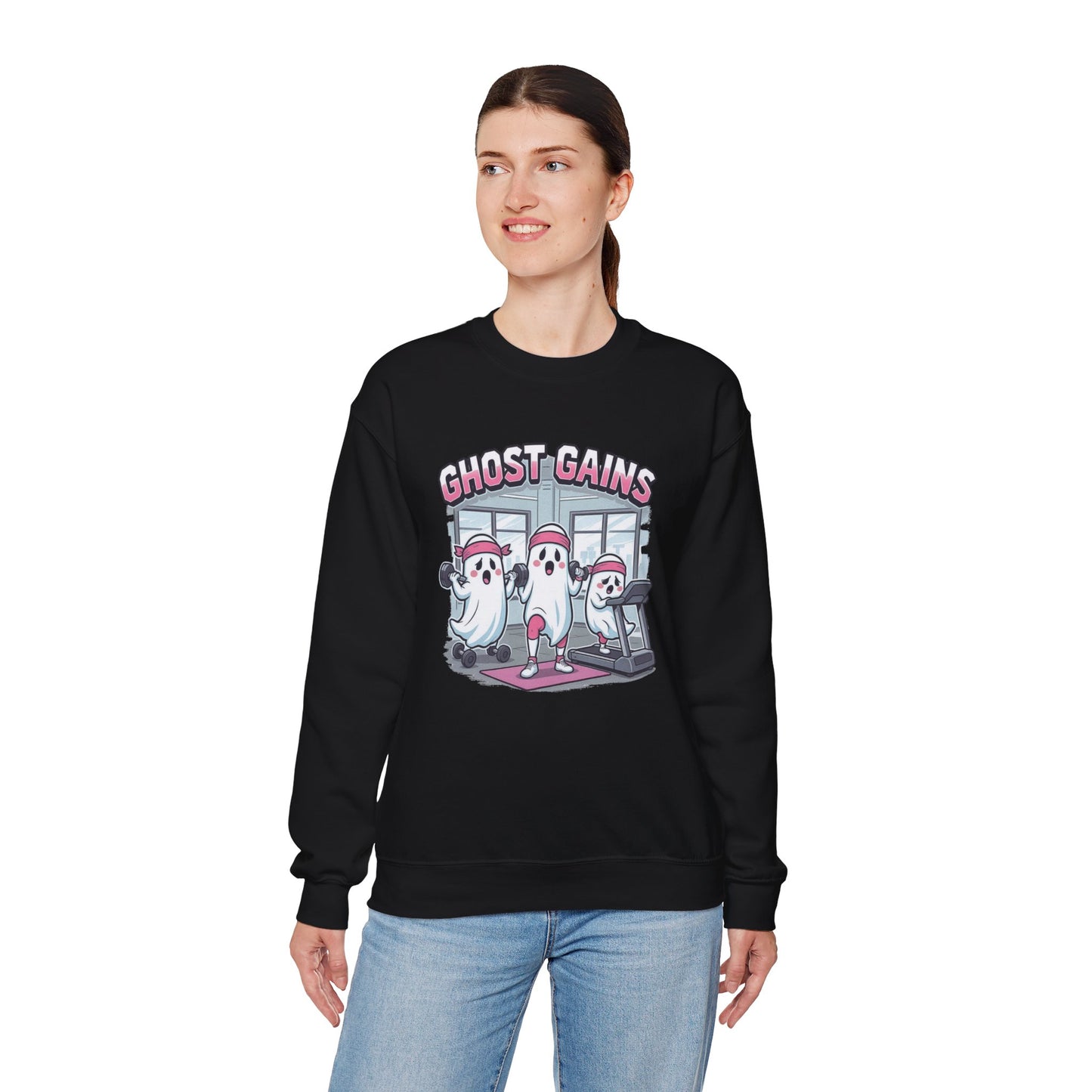 Ghost Gains Sweatshirt – Retro Fitness Ghosts Pullover