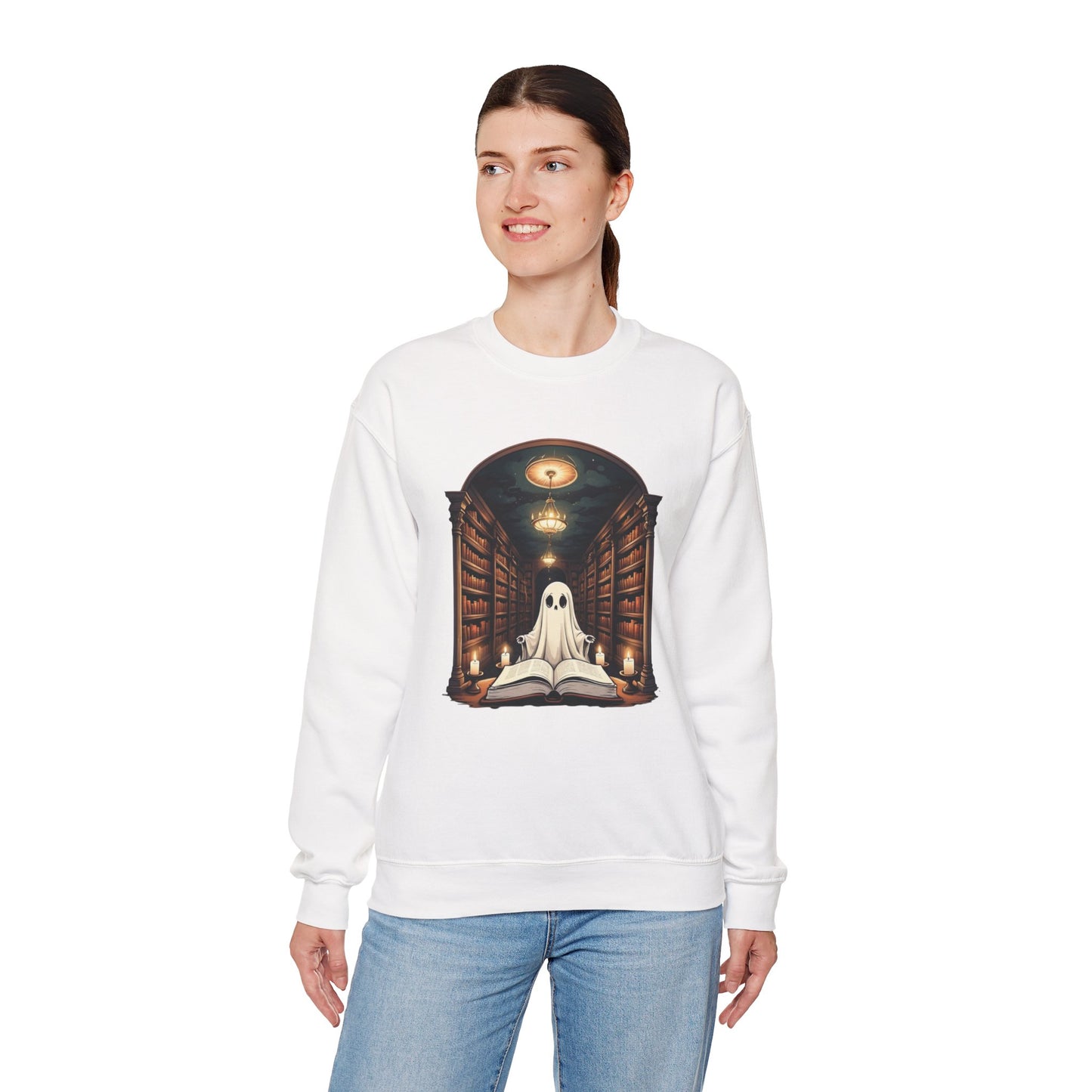 Ghost Stories & Candlelight Sweatshirt – Cozy Haunted Library Pullover